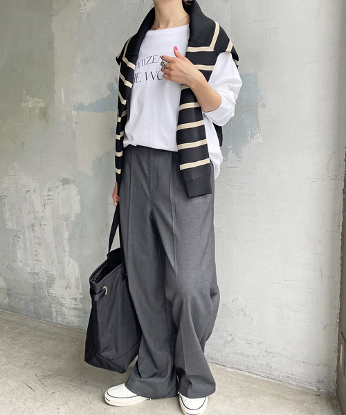 Spick & Span（スピックアンドスパン）の「シルケット天竺ロゴロンTEE（Tシャツ/カットソー・レディース・ブラック/ベージュ/ホワイト・FREE）」の19枚目の写真