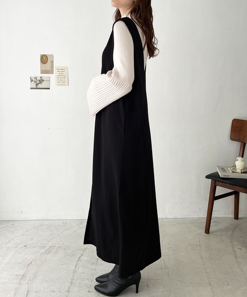 GeeRA（ジーラ）の「春にぴったり！楽ちん！ストレッチ前後2WAYジャンパースカート（ジャンパースカート・レディース・ベージュ/ブラック/アイボリー・X-LARGE/MEDIUM/LARGE）」の9枚目の写真