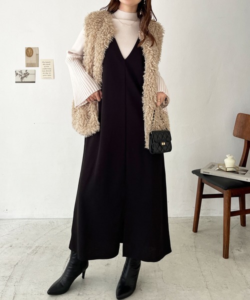 GeeRA（ジーラ）の「春にぴったり！楽ちん！ストレッチ前後2WAYジャンパースカート（ジャンパースカート・レディース・ベージュ/ブラック/アイボリー・X-LARGE/MEDIUM/LARGE）」の12枚目の写真