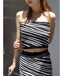 ジオメトリックニットベアトップ【セットアップ着用可能】