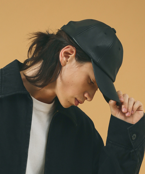 RUBEN/ルーベン】FAKE LEATHER CAP/フェイクレザーキャップ/ユニ