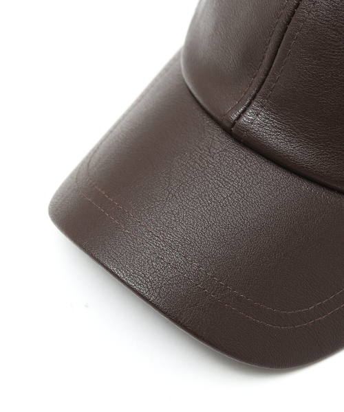 RUBEN/ルーベン】FAKE LEATHER CAP/フェイクレザーキャップ/ユニ