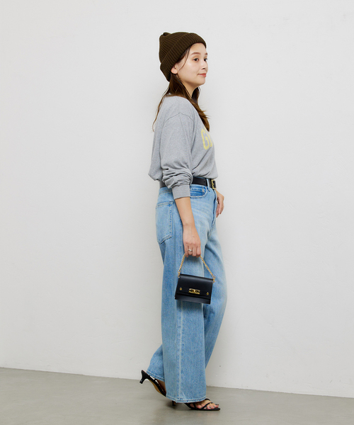 JOURNAL STANDARD（ジャーナルスタンダード）の「GENUINEロゴロングTシャツ（Tシャツ/カットソー・レディース・ホワイト系その他/レッド/ホワイト/チャコールグレー・FREE）」の6枚目の写真