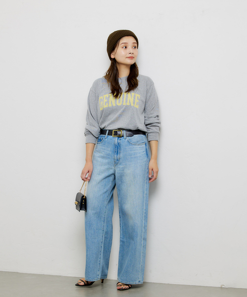 JOURNAL STANDARD（ジャーナルスタンダード）の「GENUINEロゴロングTシャツ（Tシャツ/カットソー・レディース・ホワイト系その他/レッド/ホワイト/チャコールグレー・FREE）」の8枚目の写真