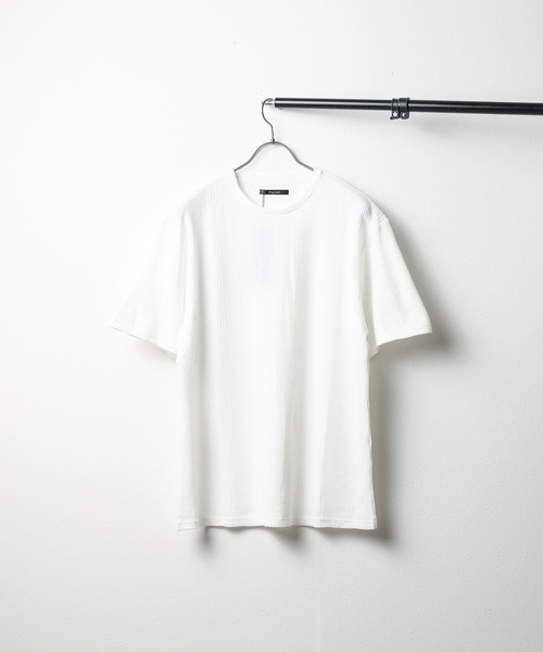 Bling Leads（ブリングリーズ）の「/Bling leads/半袖ワッフルクルーネックT（Tシャツ/カットソー・メンズ・グレー/ブラック/ホワイト・LARGE/MEDIUM）」の2枚目の写真