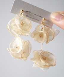 CERCA（チェルカ）の「jolie minette/ふわふわ2連レース ボリューム ピアス（ピアス（両耳用））」