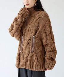 Ray BEAMS | RBS / ケーブル ダブル ハイネック ニット(ニット/セーター)