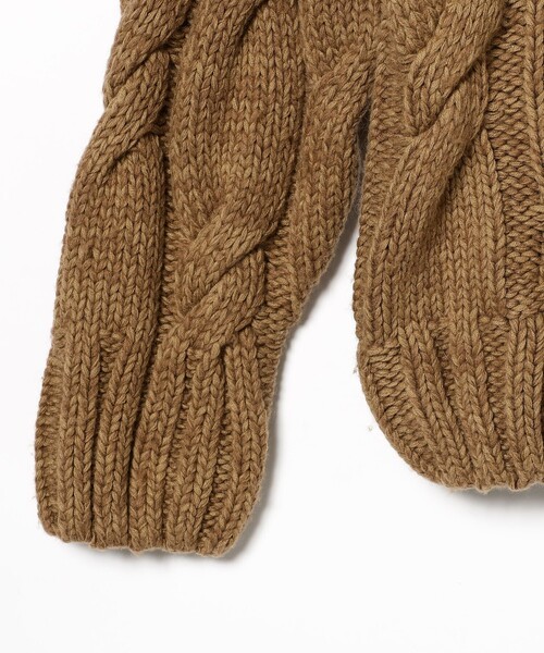 Ray BEAMS（レイビームス）の「RBS / ケーブル ダブル ハイネック ニット（ニット/セーター・レディース・ブラウン/オフホワイト・ONE SIZE）」の22枚目の写真