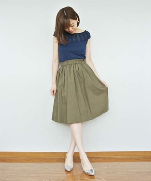 PROPORTION BODY DRESSING（プロポーションボディドレッシング）の「【EDIT COLOGNE】ギャザースカート（スカート・レディース・カーキ/ダークカーキ/ベージュ系その他・2/3）」の2枚目の写真