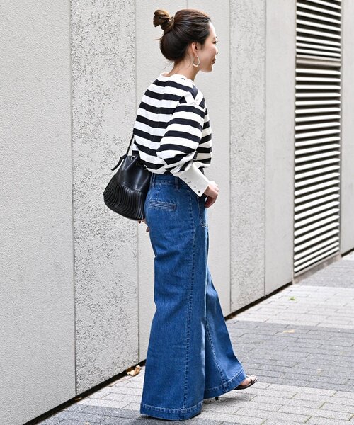 B.C STOCK（ベーセーストック）の「《追加》ロングカフスカットプルオーバー（Tシャツ/カットソー・レディース・ブラック系その他/ブラック/ホワイト・FREE）」の11枚目の写真