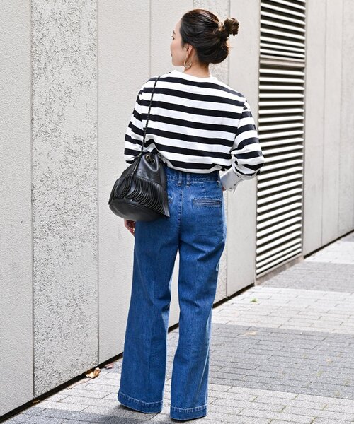 B.C STOCK（ベーセーストック）の「《追加》ロングカフスカットプルオーバー（Tシャツ/カットソー・レディース・ブラック系その他/ブラック/ホワイト・FREE）」の12枚目の写真