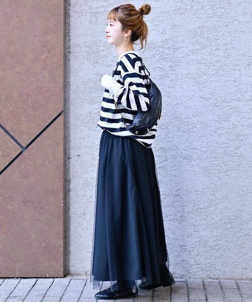 B.C STOCK（ベーセーストック）の「《追加》ロングカフスカットプルオーバー（Tシャツ/カットソー・レディース・ブラック系その他/ブラック/ホワイト・FREE）」の6枚目の写真