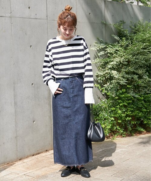 B.C STOCK（ベーセーストック）の「《追加》ロングカフスカットプルオーバー（Tシャツ/カットソー・レディース・ブラック系その他/ブラック/ホワイト・FREE）」の10枚目の写真