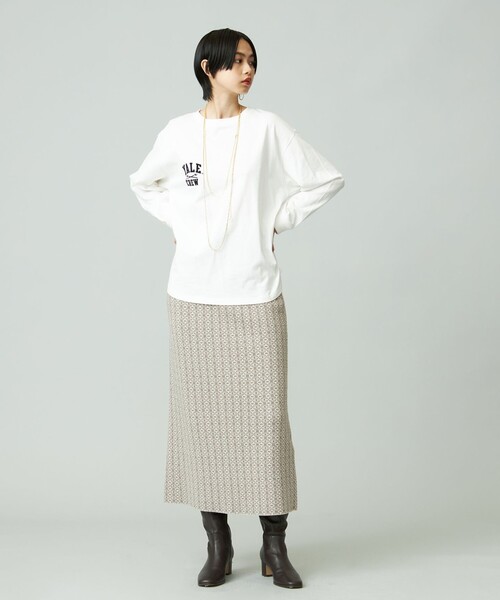 J.PRESS YORK STREET(ジェイプレスヨークストリート)の「【WOMEN】YALE × J.PRESS YORK STREET コラボワンポイントTシャツ(Tシャツ/カットソー・レディース・ホワイト系/アイボリー系/ライトグレー系/ネイビー系・F)」の17枚目の写真