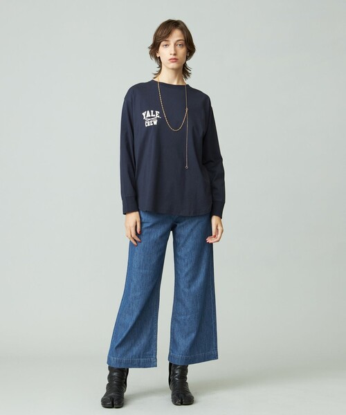 J.PRESS YORK STREET(ジェイプレスヨークストリート)の「【WOMEN】YALE × J.PRESS YORK STREET コラボワンポイントTシャツ(Tシャツ/カットソー・レディース・ホワイト系/アイボリー系/ライトグレー系/ネイビー系・F)」の19枚目の写真