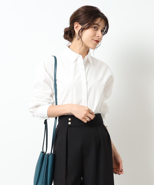 DRESKIP（ドレスキップ）の「◆抜け感を演出 旬なショート丈シャツ（シャツ/ブラウス・レディース・ブラック/オフホワイト・02/03/04）」の7枚目の写真