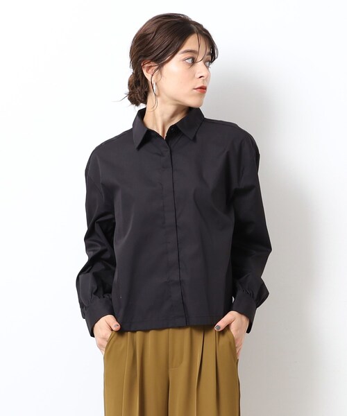 DRESKIP（ドレスキップ）の「◆抜け感を演出 旬なショート丈シャツ（シャツ/ブラウス・レディース・ブラック/オフホワイト・02/03/04）」の12枚目の写真