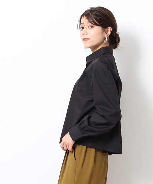 DRESKIP（ドレスキップ）の「◆抜け感を演出 旬なショート丈シャツ（シャツ/ブラウス・レディース・ブラック/オフホワイト・02/03/04）」の13枚目の写真