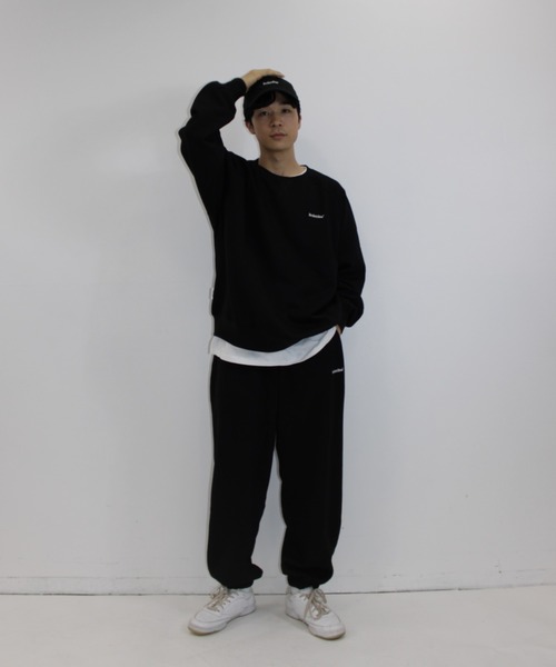 BROKEN BASE（ブロークンベース）の「ワンポイント刺繍裏起毛スウェットクルーネック（スウェット・メンズ・杢グレー/ブラック/ネイビー・LARGE/MEDIUM）」の7枚目の写真