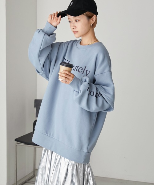 forksy.(フォルクシー)の「【forksy.】裏起毛スウェットロゴプリントレイヤードプルオーバー(スウェット・レディース・オートミール/ブルー/スミクロ・FREE)」の17枚目の写真