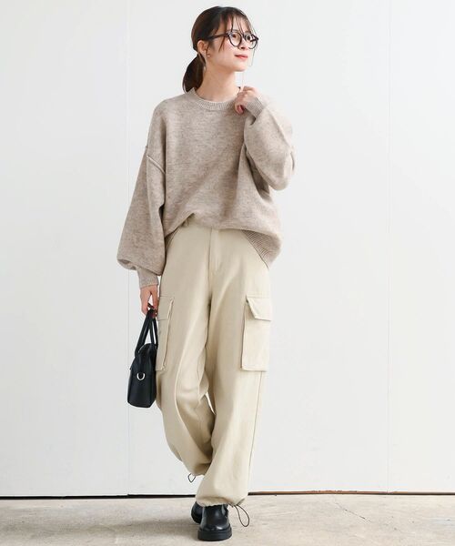 rps(アールピーエス)の「ドロストデニムカーゴパンツ(カーゴパンツ・レディース・アイボリー/ネイビー/ブルー/カーキ・フリー)」の5枚目の写真