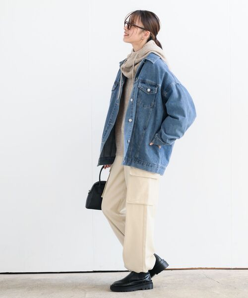rps(アールピーエス)の「ドロストデニムカーゴパンツ(カーゴパンツ・レディース・アイボリー/ネイビー/ブルー/カーキ・フリー)」の13枚目の写真