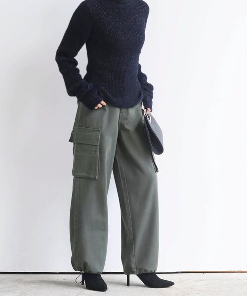 rps(アールピーエス)の「ドロストデニムカーゴパンツ(カーゴパンツ・レディース・アイボリー/ネイビー/ブルー/カーキ・フリー)」の17枚目の写真