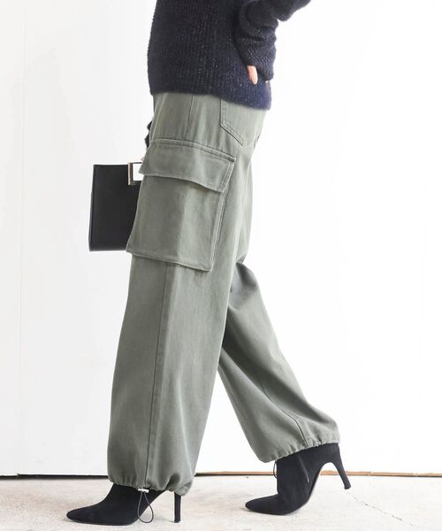 rps(アールピーエス)の「ドロストデニムカーゴパンツ(カーゴパンツ・レディース・アイボリー/ネイビー/ブルー/カーキ・フリー)」の19枚目の写真