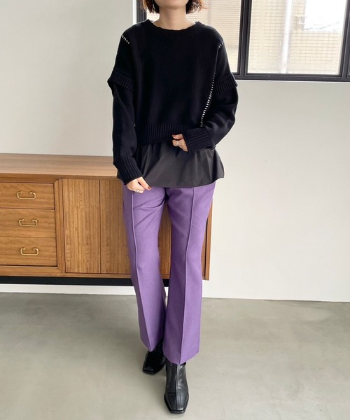 LOWRYS FARM（ローリーズファーム）の「フハクドッキングロングスリーブ　984002（シャツ/ブラウス・レディース・ネイビー/ブラック/オフホワイト・FREE）」の16枚目の写真