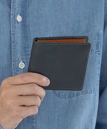 BRITISH GREEN | 英国製 オールブライドルレザー スリム 二つ折り財布(財布)