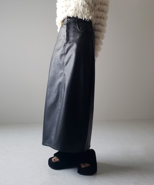 ヴィンテージ　レザースカート　ブラックレザー ミニスカート 80s black leather skirt ( ヴィンテージ ブラック レザー