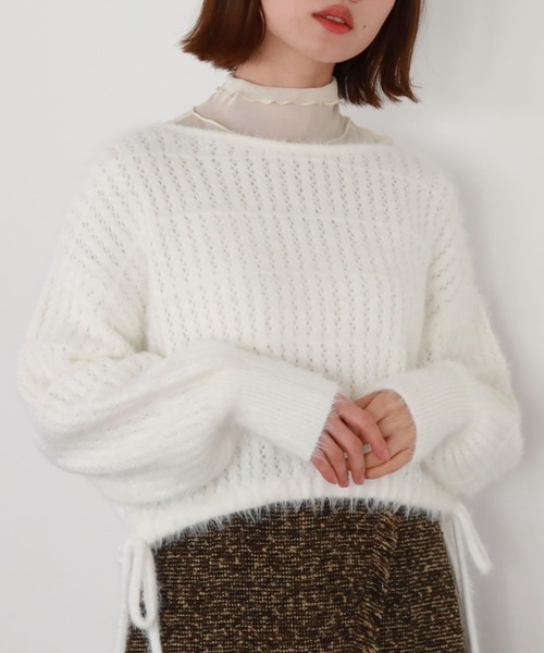 archives（アルシーヴ）の「ドロストシャギー柄編みニット（ニット/セーター・レディース・アイボリー/グレー/ピンク/チャコールグレー・MEDIUM）」の17枚目の写真