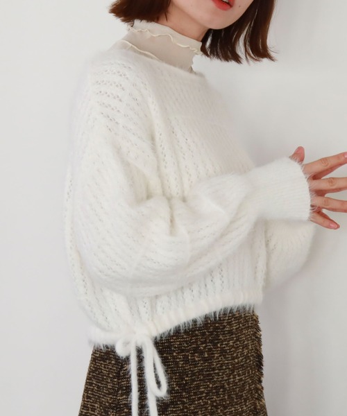 archives（アルシーヴ）の「ドロストシャギー柄編みニット（ニット/セーター・レディース・アイボリー/グレー/ピンク/チャコールグレー・MEDIUM）」の18枚目の写真