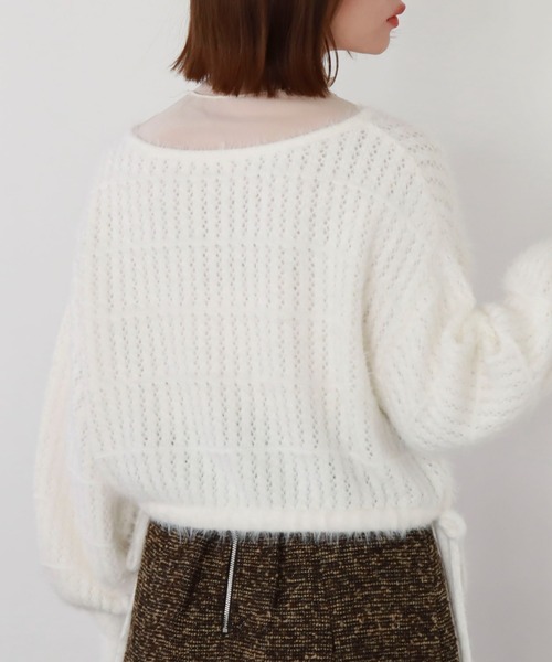 archives（アルシーヴ）の「ドロストシャギー柄編みニット（ニット/セーター・レディース・アイボリー/グレー/ピンク/チャコールグレー・MEDIUM）」の19枚目の写真