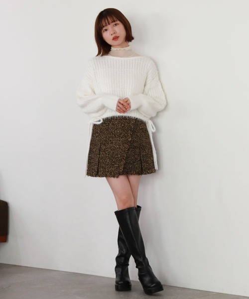 archives（アルシーヴ）の「ドロストシャギー柄編みニット（ニット/セーター・レディース・アイボリー/グレー/ピンク/チャコールグレー・MEDIUM）」の21枚目の写真