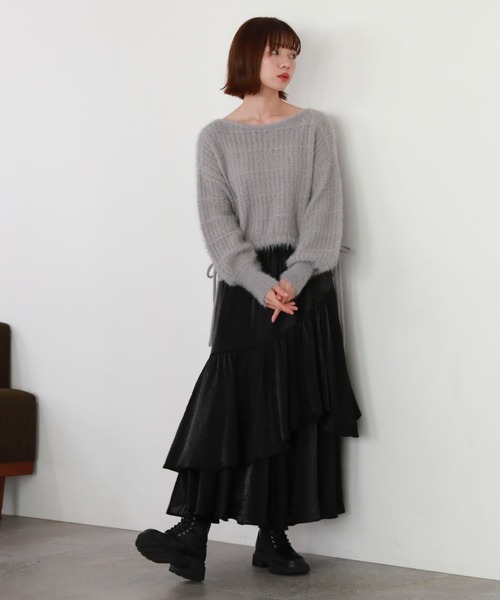 archives（アルシーヴ）の「ドロストシャギー柄編みニット（ニット/セーター・レディース・アイボリー/グレー/ピンク/チャコールグレー・MEDIUM）」の7枚目の写真