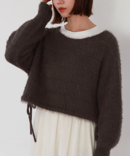 archives（アルシーヴ）の「ドロストシャギー柄編みニット（ニット/セーター・レディース・アイボリー/グレー/ピンク/チャコールグレー・MEDIUM）」の10枚目の写真