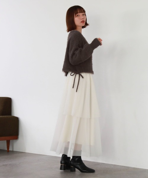 archives（アルシーヴ）の「ドロストシャギー柄編みニット（ニット/セーター・レディース・アイボリー/グレー/ピンク/チャコールグレー・MEDIUM）」の15枚目の写真