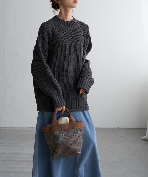 LBC（エルビーシー）の「マットモールチャンキーニットプルオーバー（ニット/セーター・レディース・チャコールグレー/ライトグレー/イエロー/パープル・M）」の2枚目の写真