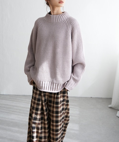 LBC（エルビーシー）の「マットモールチャンキーニットプルオーバー（ニット/セーター・レディース・チャコールグレー/ライトグレー/イエロー/パープル・M）」の3枚目の写真