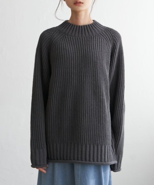 LBC（エルビーシー）の「マットモールチャンキーニットプルオーバー（ニット/セーター・レディース・チャコールグレー/ライトグレー/イエロー/パープル・M）」の12枚目の写真