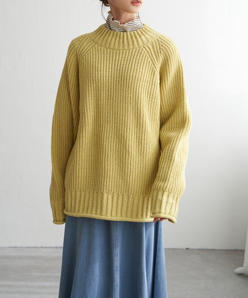 LBC（エルビーシー）の「マットモールチャンキーニットプルオーバー（ニット/セーター・レディース・チャコールグレー/ライトグレー/イエロー/パープル・M）」の16枚目の写真