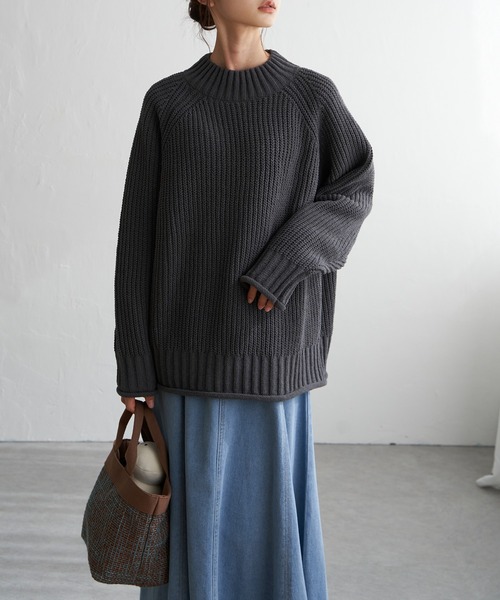 LBC（エルビーシー）の「マットモールチャンキーニットプルオーバー（ニット/セーター・レディース・チャコールグレー/ライトグレー/イエロー/パープル・M）」の19枚目の写真