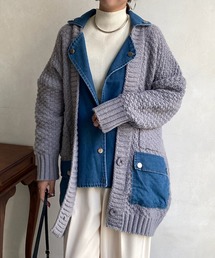 DouDou | 【WEB限定】デニム切替ニットコート(ダウンジャケット/コート)