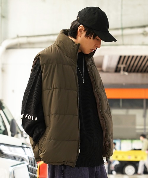 1111clothing(ワンフォークロージング)の「ナイロン 中綿 ダウンベスト / Nylon Batting Down Vest(ダウンベスト・メンズ・ブラック/カーキ/ブラウン・M/L)」の14枚目の写真