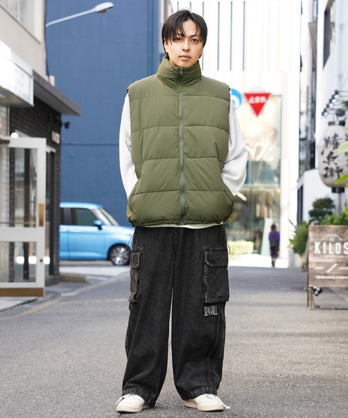 1111clothing(ワンフォークロージング)の「ナイロン 中綿 ダウンベスト / Nylon Batting Down Vest(ダウンベスト・メンズ・ブラック/カーキ/ブラウン・M/L)」の19枚目の写真