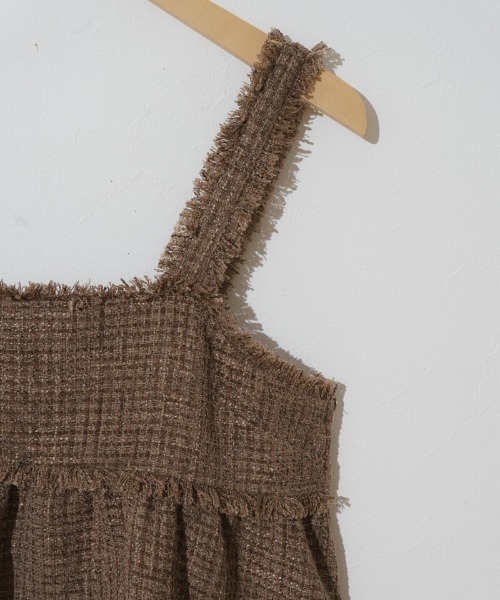 flower（フラワー）の「フラッフィツイードビスチェ（キャミソール・レディース・ブラウン/ブラック・FREE）」の5枚目の写真