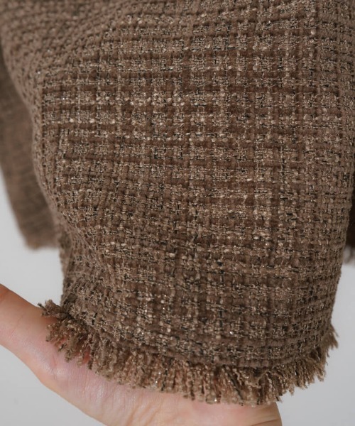 flower（フラワー）の「フラッフィツイードビスチェ（キャミソール・レディース・ブラウン/ブラック・FREE）」の6枚目の写真