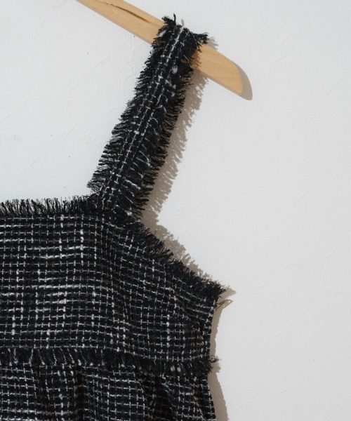 flower（フラワー）の「フラッフィツイードビスチェ（キャミソール・レディース・ブラウン/ブラック・FREE）」の7枚目の写真