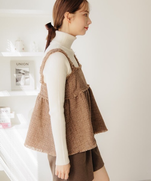 flower（フラワー）の「フラッフィツイードビスチェ（キャミソール・レディース・ブラウン/ブラック・FREE）」の22枚目の写真